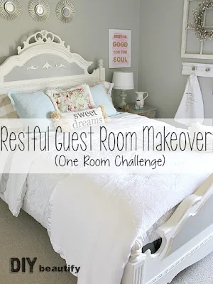 I completely transformed an empty room into a charming Guest Retreat. You've got to see this space now, all the details are at DIY beautify!