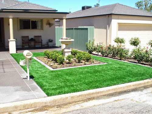 Front yard landscaping with grass and dwarf plants | Outdoor ...