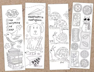 coloring bookmarks with simple designs