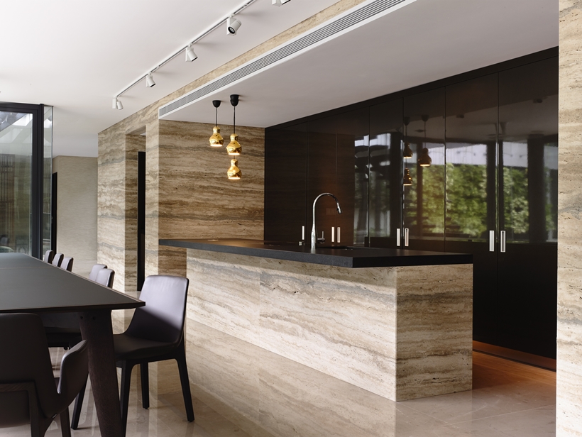 Kitchen in Impressive dream home in Singapore by a-dlab