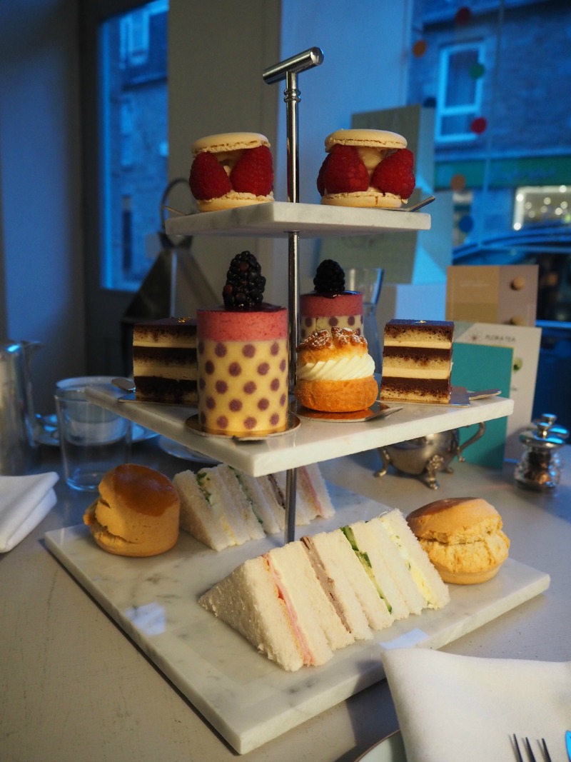 Afternoon tea selection at Almondine Aberdeen