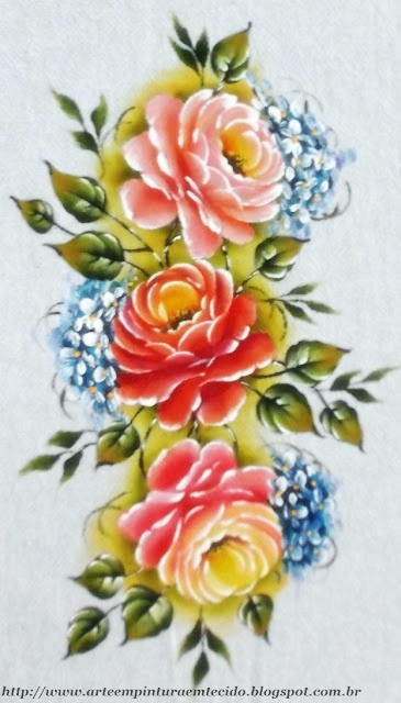 rosas pintadas a mão