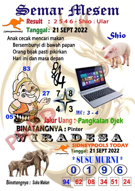 Prediksi Semar Mesem SDY Hari Ini JP 21 September 2022