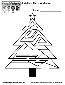 Easy Christmas Tree Mazes 4