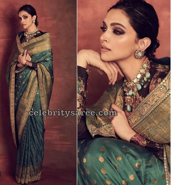 Deepika Padukone in Traditional Saree by Sabyasachi