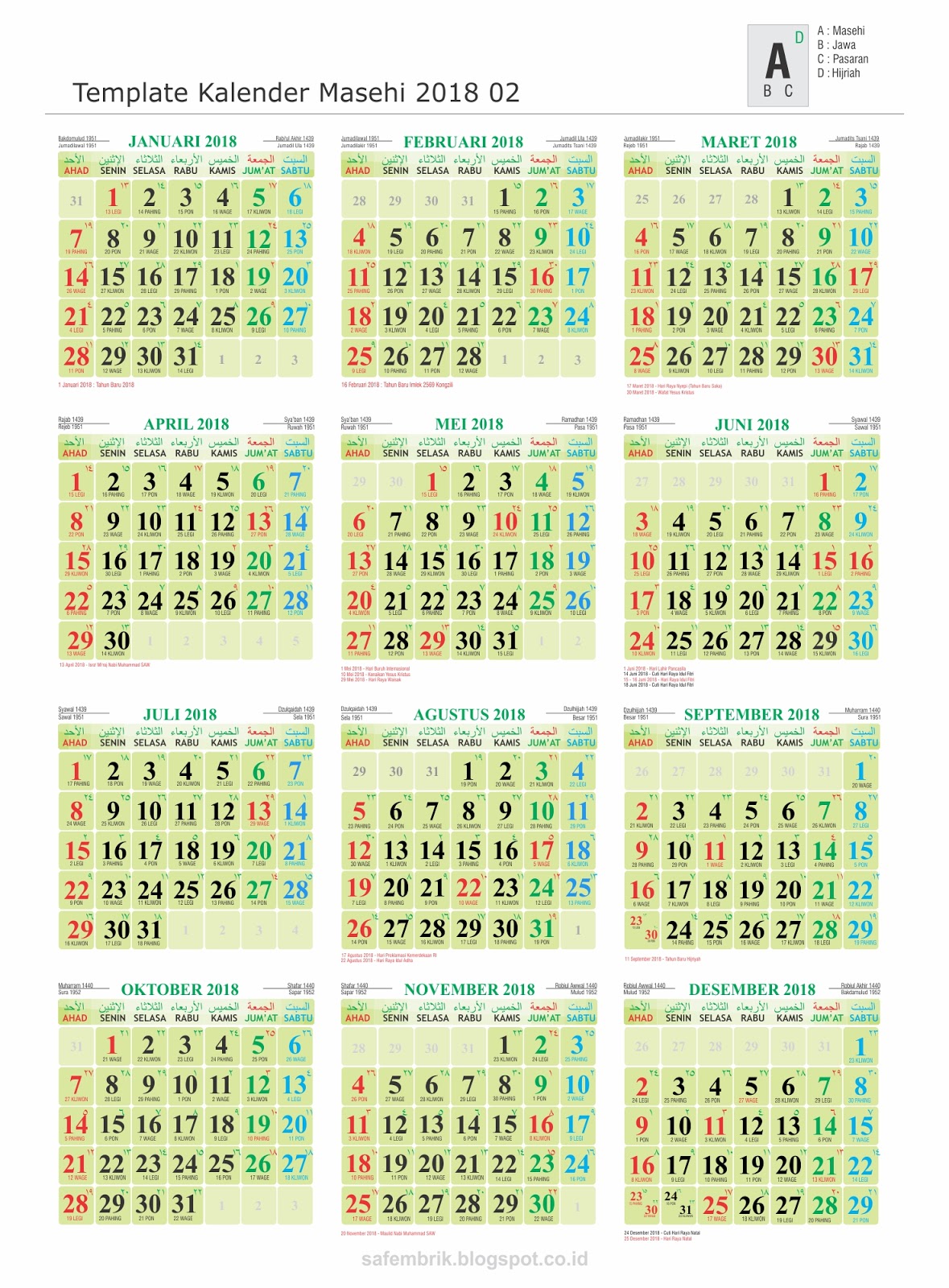  Free  Download  Template Kalender  2021 Lengkap Jawa  dan 