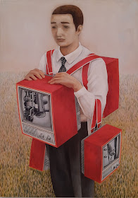 Ishida Tetsuya, pintor japonés, museo reina Sofia, Madrid, palacio de velazquez, parque del retiro, autorretrato, pintura surrealista, alienacion, trabajo, japon, crisis, deshumanizacion, confinamiento, coronavirus, covid19, exposiciones temporales, soledad, sufrimiento, capitalismo, consumismo, arte contemporaneo, artista, dolor, desolacion, incertitumbre, productividad, competitividad, claustrofobia, desarrollo economico,