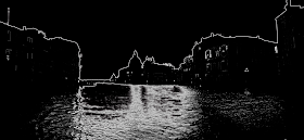 Venice city silhouette in black and white