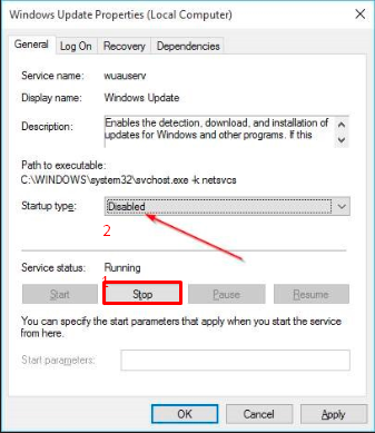 Disable Windows Update in Windows 10