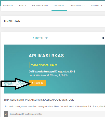 gambar cara download aplikasi rkas dikdasmen kemendikbud versi 2019