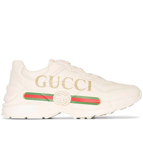 Giày sneaker nữ da logo Rhyton Gucci