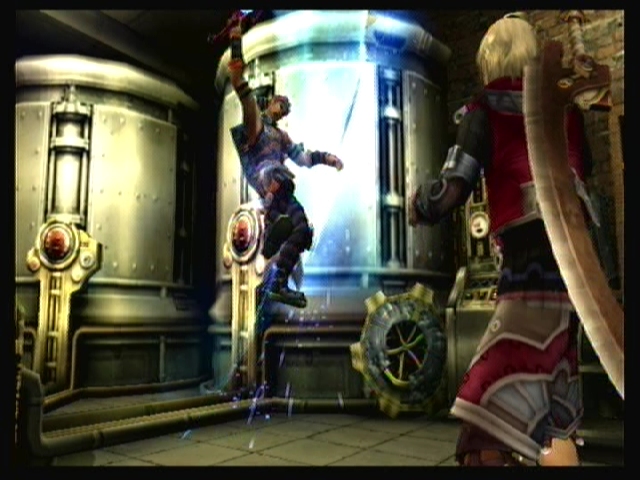 Reyn swings the Monado about wildly.