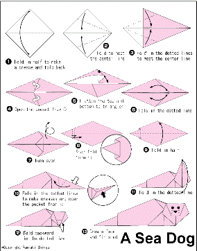 CopasOk Cara membuat origami  binatang  berbentuk Anjing Laut 