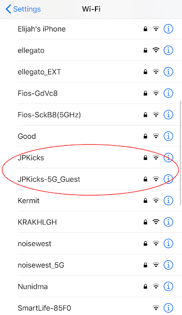 Network Name: JPKicks (and JPKicks-5G_Guest)