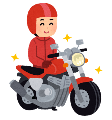 バイクが好きな人のイラスト（男性）