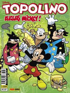 Topolino 3234 - 15 Novembre 2017 | ISSN 1120-611X | CBR 215 dpi | Settimanale | Fumetti | Universo Disney
Topolino apparve in Italia il 30 marzo 1930, quando sul n.13 del settimanale torinese Illustrazione del Popolo, diretto da Lorenzo Gigli, fu pubblicata la prima striscia disegnata da Ub Iwerks e intitolata Le avventure di Topolino nella giungla. Due anni dopo si ha il primo libro illustrato italiano con le sue immagini: Sua Altezza Reale il Principe Codarello e, poco più tardi, il 31 dicembre 1932, esce il primo numero di Topolino in formato giornale, edito da Nerbini.
Sulla falsariga del celebre Corriere dei Piccoli, anche Topolino si presentava ai lettori con periodicità settimanale e si apriva con una breve storia in cui le didascalie sono scritte in rima e realizzata da Giove Toppi, che divenne quindi il primo autore Disney italiano. Sul settimanale della Nerbini, comunque, trovano spazio soprattutto le strisce e le tavole realizzate da Floyd Gottfredson. In queste storie vengono anche introdotte delle didascalie in rima, scritte dal primo direttore della rivista, Paolo Lorenzini (detto Collodi Nipote in quanto nipote di Carlo Collodi), e viene anche assegnato il nome definitivo alla spalla di Topolino, ovvero quel Pippo un po' lunatico e un po' svampito che sui libri della Salani veniva ancora chiamato Medoro.
Nerbini non si era assicurato correttamente i diritti di pubblicazione: quando aveva varato la sua rivista, infatti, si era rivolto al Consorzio Cinematografico E.I.A., il distributore dei cortometraggi di Topolino, quando in realtà i diritti per le riviste erano stati dati in mano al giornalista Guglielmo Emanuel dallo stesso Disney. Per cui, per un paio di numeri, la testata passò da Topolino a Topo Lino, per poi riprendere la nota testata con il n.7. Il Topolino Giornale era formato da otto pagine e non conteneva solo storie a fumetti Disney ma anche storie non-Disney che anzi erano di solito la maggioranza delle storie presenti in un numero.
Il numero 137 del Topolino Giornale, dell'11 agosto 1935, segna il passaggio di consegne da Nerbini alla Mondadori. Il fascismo, tuttavia, causò dei problemi al giornale. Dal 1938, il Min.Cul.Pop. (Ministero della Cultura Popolare) impone alla stampa di non editare più i protagonisti del fumetto popolare americano. Il solo Topolino è risparmiato, e così il suo logo e il suo personaggio possono continuare ad esistere nelle edicole italiane, ma in piena seconda guerra mondiale, a partire dal n.476 del 27 gennaio 1942, anche il settimanale è costretto a cedere alle restrizioni. Lo sostituisce Tuffolino, un ragazzetto dalle medesime caratteristiche fisiche, disegnato dal grande illustratore Pierlorenzo De Vita. Con la fine del fascismo, le avventure di Topolino poterono di nuovo essere pubblicate.
Alla fine degli anni quaranta, però, i giornali a fumetti che pubblicavano storie a puntate di non più di due tavole ad episodio erano irrimediabilmente in crisi, e così lo stesso Topolino, le cui vendite erano di gran lunga calate rispetto al periodo d'oro. Mondadori, però, non poteva rinunciare alla rivista da edicola per non perdere i ricchi diritti delle pubblicazioni da libreria, così decise un doloroso ma necessario cambio di formato e periodicità. Nel 1949 nasce così il periodico a fumetti Topolino formato libretto, all'inizio con cadenza mensile, quindi quindicinale e, infine, settimanale, fino a giungere a oggi al suo sessantesimo anniversario e con oltre 3000 numeri usciti, ricchi di storie tra le più famose, con autori da Carl Barks a Romano Scarpa, da Floyd Gottfredson a Giovan Battista Carpi e così via.