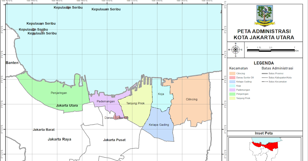  Peta  Administrasi Kota  Jakarta  Utara Provinsi DKI Jakarta  