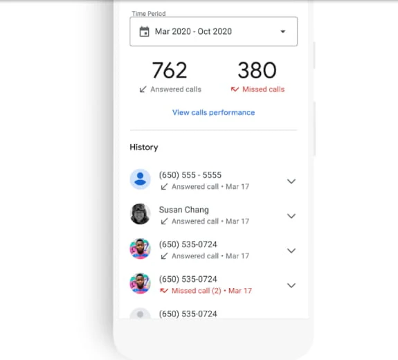 Track Calls you Receive from Google