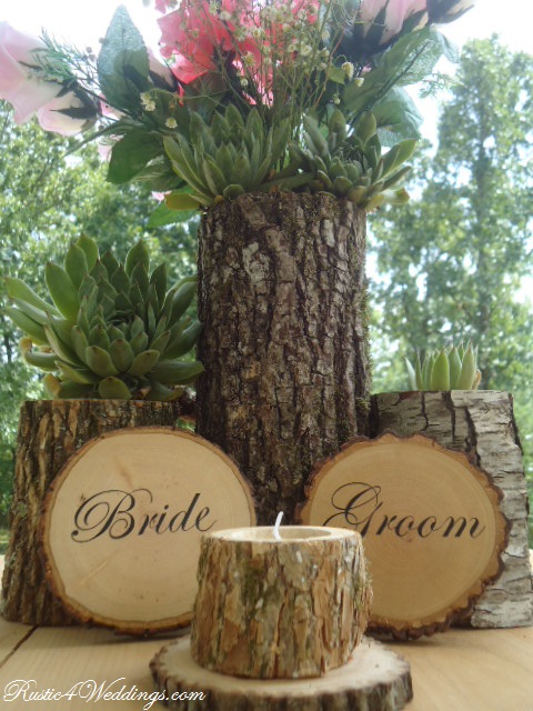 Rustic Rustic signs For Wood 4 And Groom Weddings: Signs Wedding Slice rustic  Bride wedding table