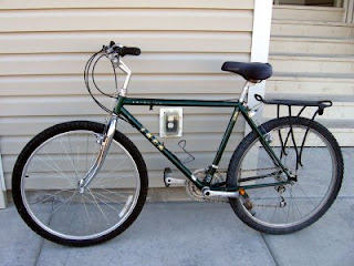 Jerry's new used bike in front of our house in Grand Junction