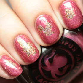 Octopus Party Nail Lacquer Edge of Velveteen over Amulet nail art