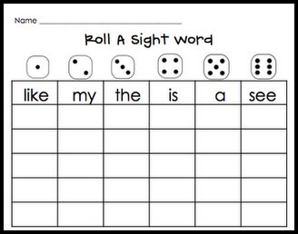 us Sight   Parker With Word  Learning Roll sight A word Mrs. worksheet