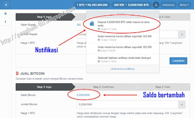 Langkah-langkah Deposit Bitcoin ke Bitcoin.co.id
