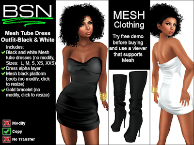 BSN Mesh Tube Dress Outfit