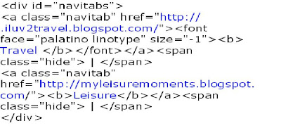 html code for navigation links in blogger