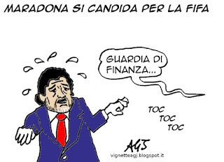 fifa, maradona, sport, umorismo, vignetta, calcio