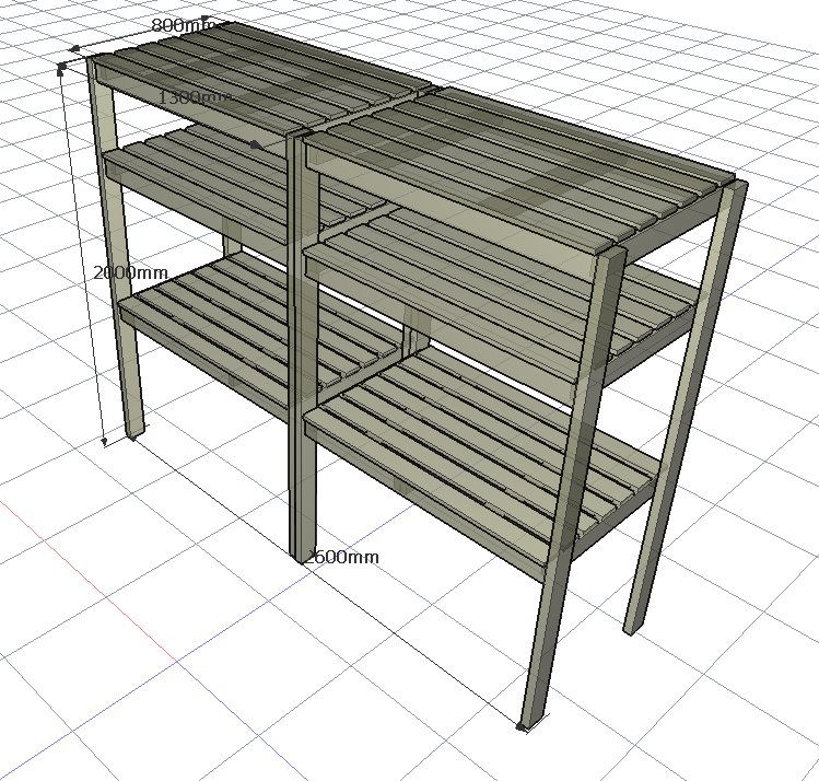 自宅日記 納戸の収納棚を作った