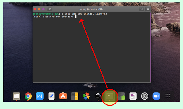 Install seahorse via terminal linux