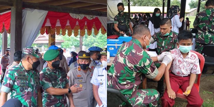 INILAH Kolaborasi Vaksinasi Massal Kodim 1426/Takalar Dengan Polres Takalar Guna Penuhi Target Seratus Persen