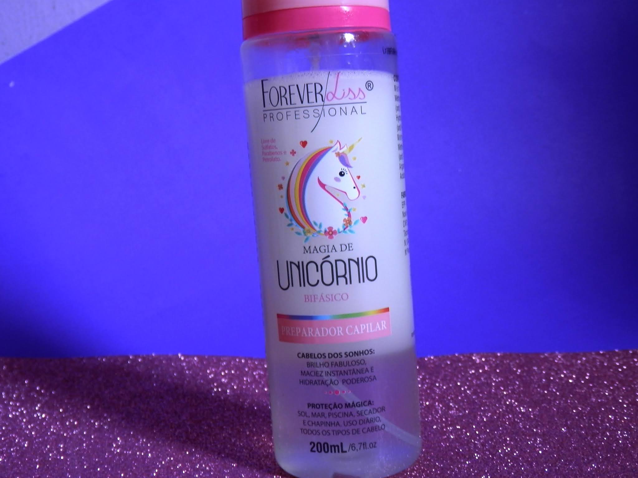 Magia de Unicórnio Bifásico – preparador de cabelo da Forever Liss