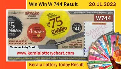 Kerala Lottery Result 20.11.2023 Win Win W 744