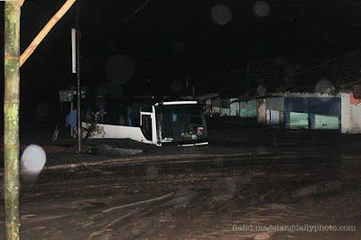 disaster cold lava of Merapi in Magelang District of Indonesia