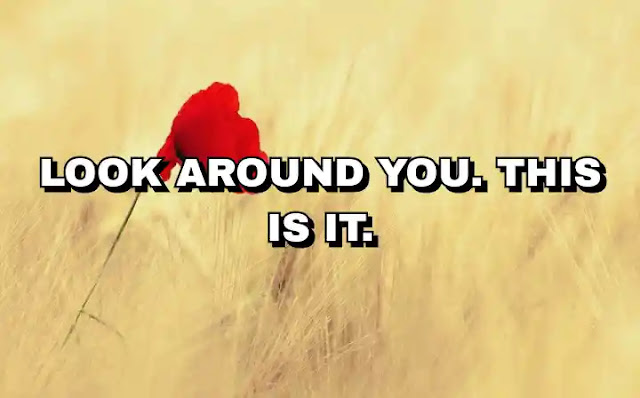 Look around you. This is it.
