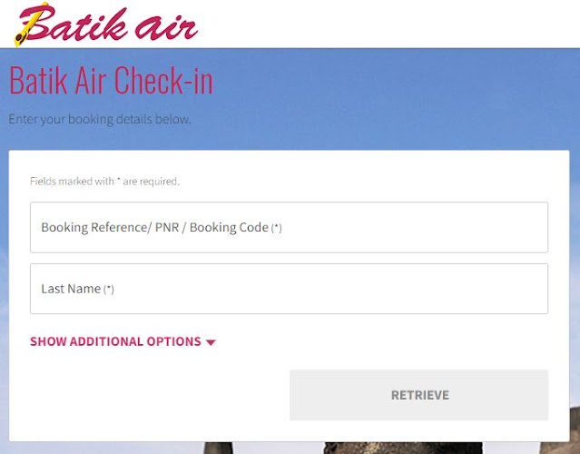 Cara Web Check In Batik Air