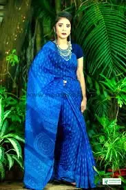 নীল শাড়ির ডিজাইন - নীল শাড়ি পরা পিক, ফটো , পিকচার - নীল শাড়ির ডিজাইন ও দাম  - blue saree pic - NeotericIT.com - Image no 6