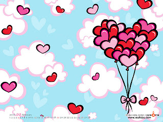 heart shape balloons for valentine card