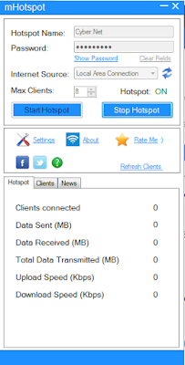 Download Latest mHotspot Free For Windows | Turn on Your Window or Laptop to WiFi Router - www.azeemlog.com