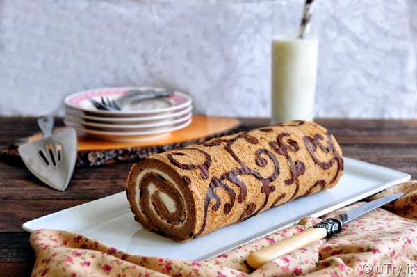 Decorated Coffee Swiss Roll with Step-by-Step Pictorial (彩繪咖啡瑞士卷)