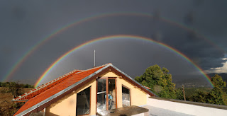 Beautiful double rainbow from the roof terrace