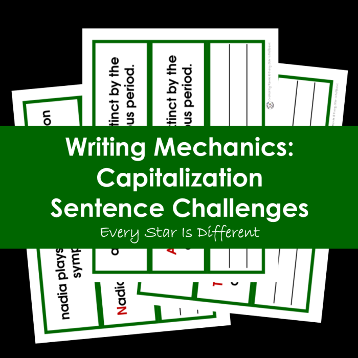 Writing Mechanics: Capitalization Printable Pack