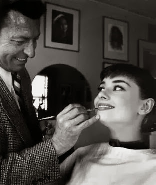 Wally Westmore and Audrey Hepburn