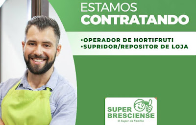 Supermercado abre vagas Supridor / Repositor, Operador Hortifruti em Gravataí