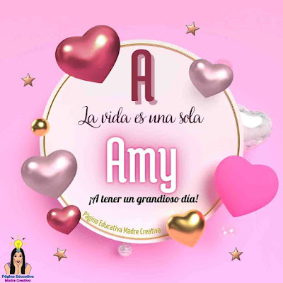 Solapin Nombre Amy para imprimir gratis - Nombre para descargar