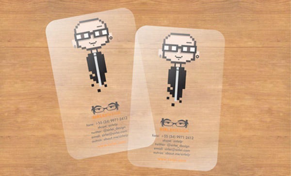 transparent designer business card