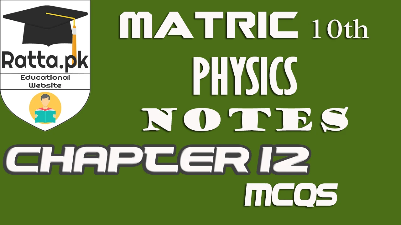 10th Physics Chapter 12 Geometrical Optics MCQs | Matric Physics Notes