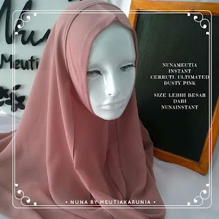 hijab nunameutia instan dusty pink